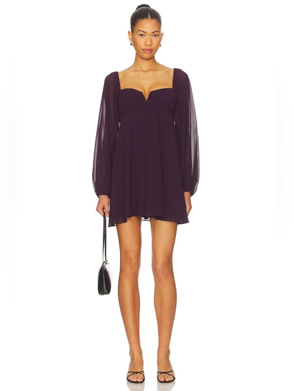 Amanda Uprichard Carrie Mini Dress Black Cherry Purple